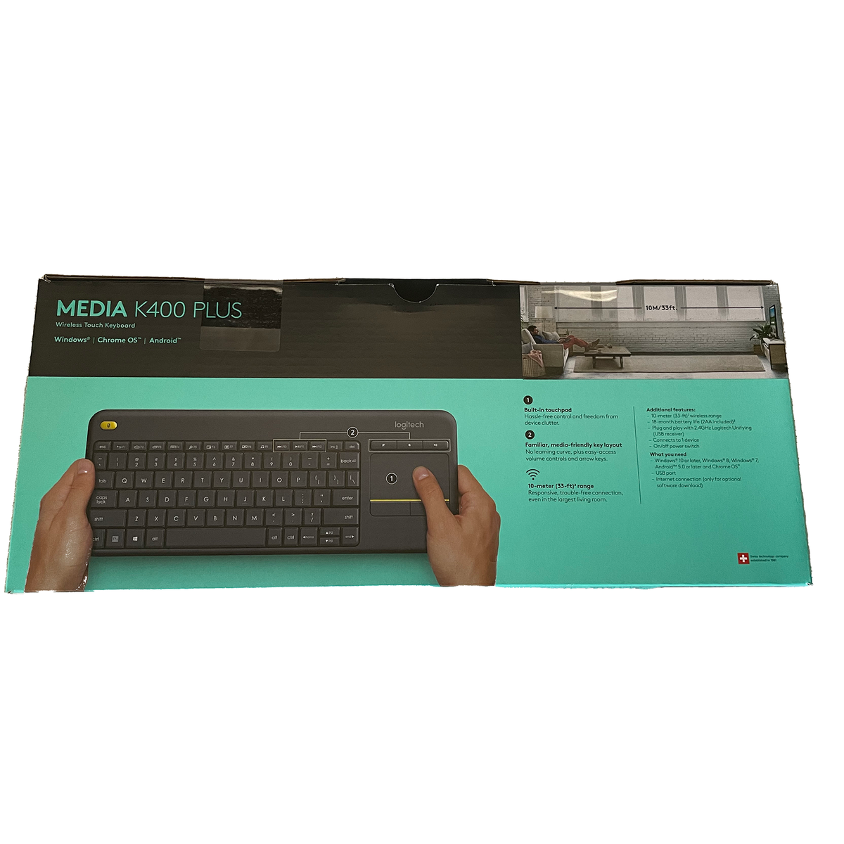 Logitech K400 Wireless Keyboard Trackpad Mouse All In One Till Man NZ