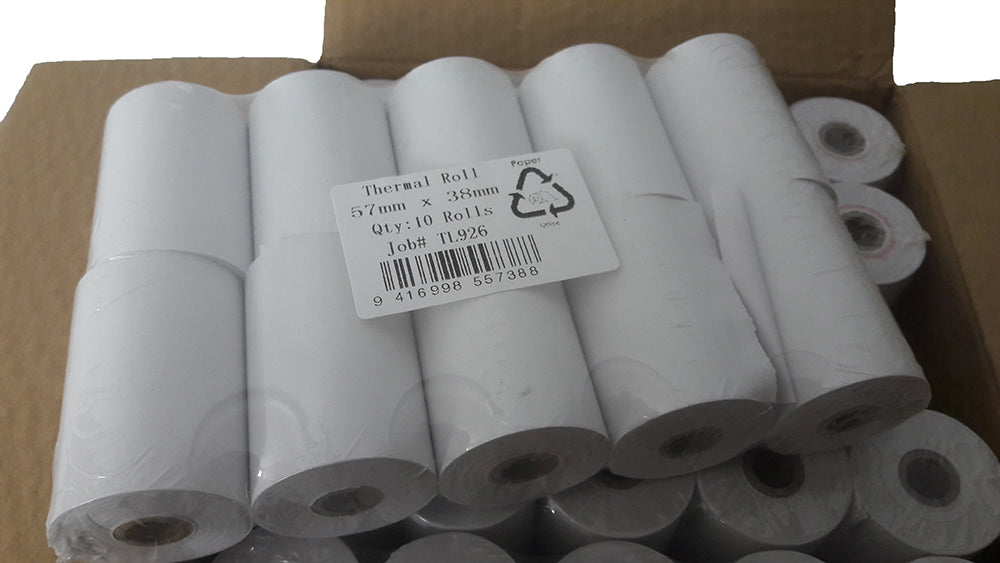 57x38mm NZ Eftpos Thermal Paper Rolls - 50 rolls of 57mm x 38mm