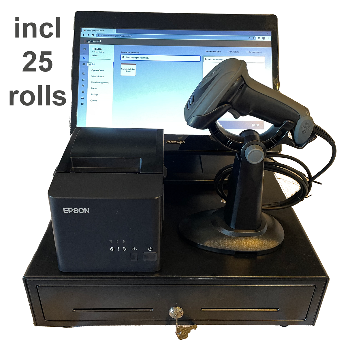 Touchscreen + Printer + Scanner + Cash Draw + Rolls - Lightspeed X Ser ...